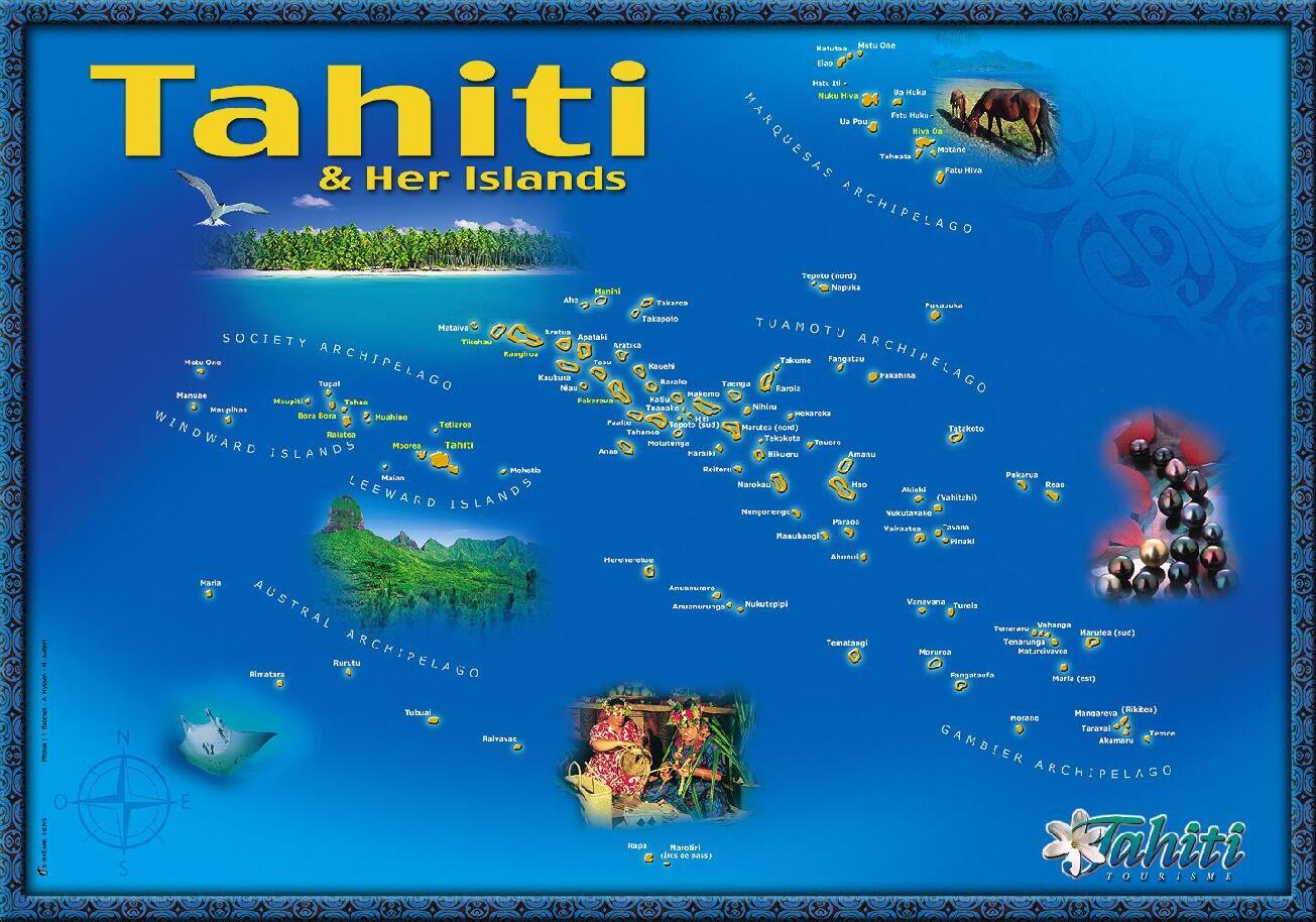 Polynesie Francaise carte tahiti